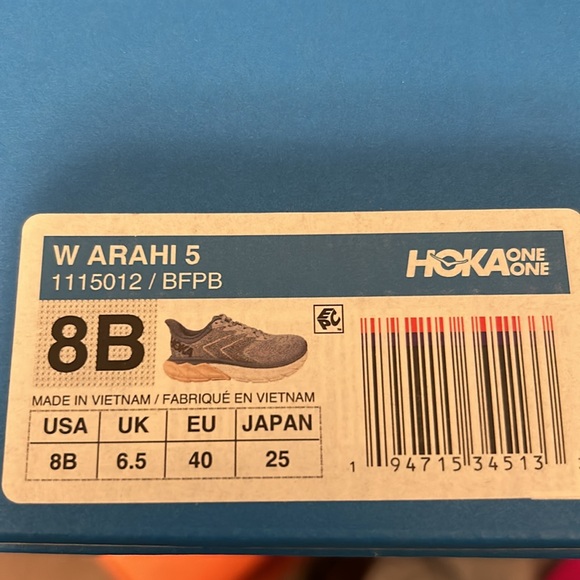 HOKA Arahi 5 blue size 8 gently worn - Picture 5 of 5